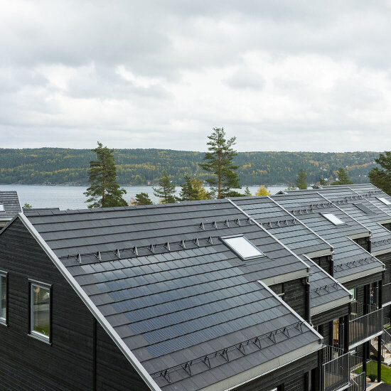 Roof with Ovati roof tiles.